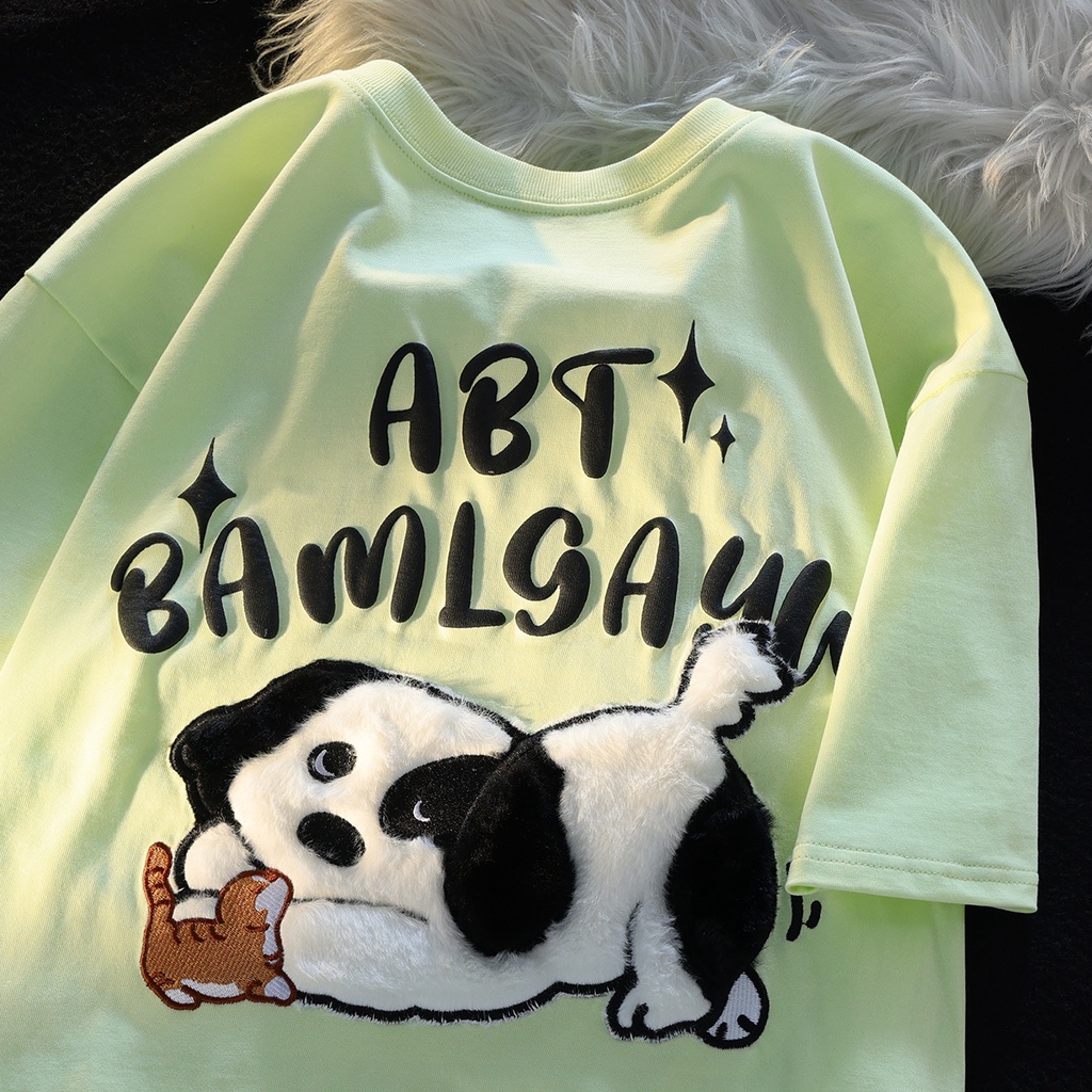 Áo Thun Tay Ngắn Chất Liệu 100% Cotton Cao Cấp Thời Trang Theo Phong Cách Hàn Quốc Cho Nữ