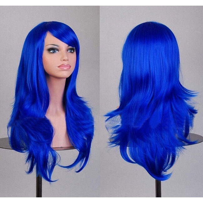 Bộ Tóc Giả Xoăn Dài Bằng Lụa Nhiều Màu Chịu Nhiệt Độ Cao