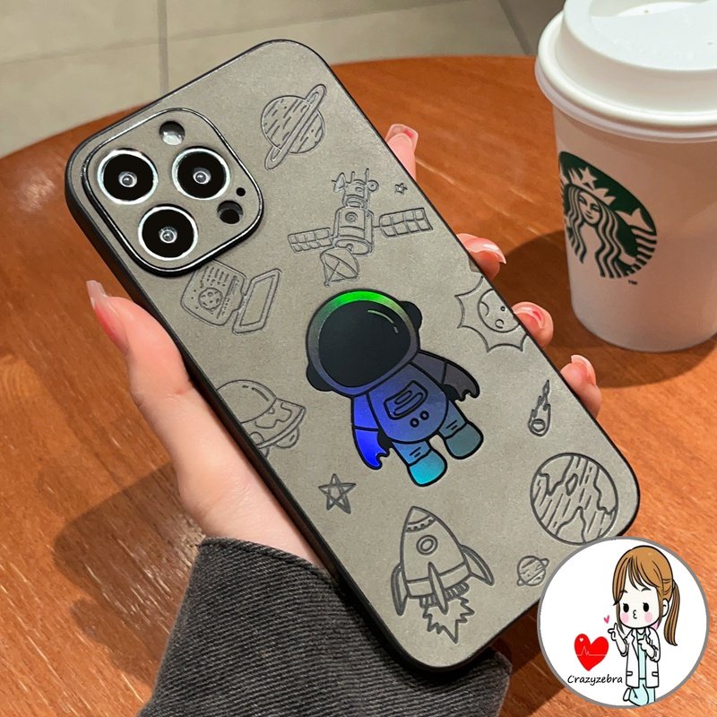 Ốp Điện Thoại Da PU Hình Phi Hành Gia Cho IPhone 14 13 12 11 Pro Max 14Plus X XS XR XSMAX 7 8 + plus