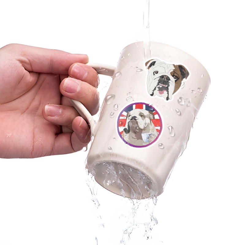 Set 100 Sticker Chống Thấm Nước Hình Chó Bull Dễ Thương Trang Trí Bình Nước Laptop Ván Trượt