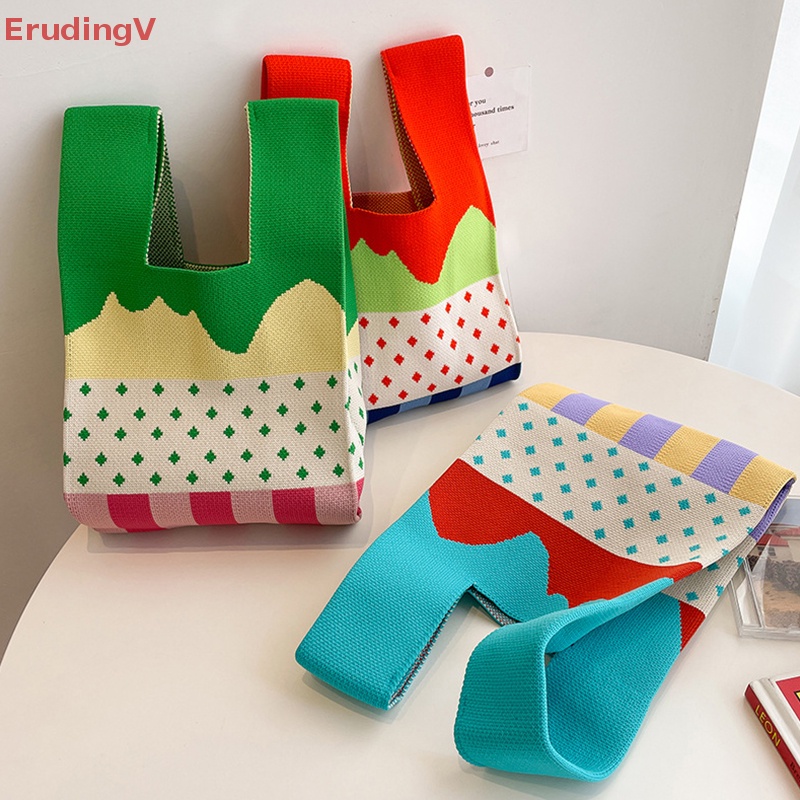 [ErudingV] Túi Xách Đeo Vai Đa Năng Dệt Kim Họa Tiết Chấm Bi Ngọt Ngào Cá Tính Cho Nữ [Mới]