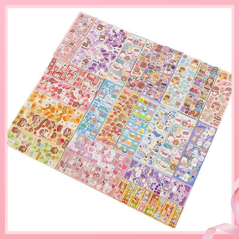 Guka Nhãn Dán Laser Trang Trí Sổ Tay diy Hình Cô Gái Trái Tim Phong Cách ins