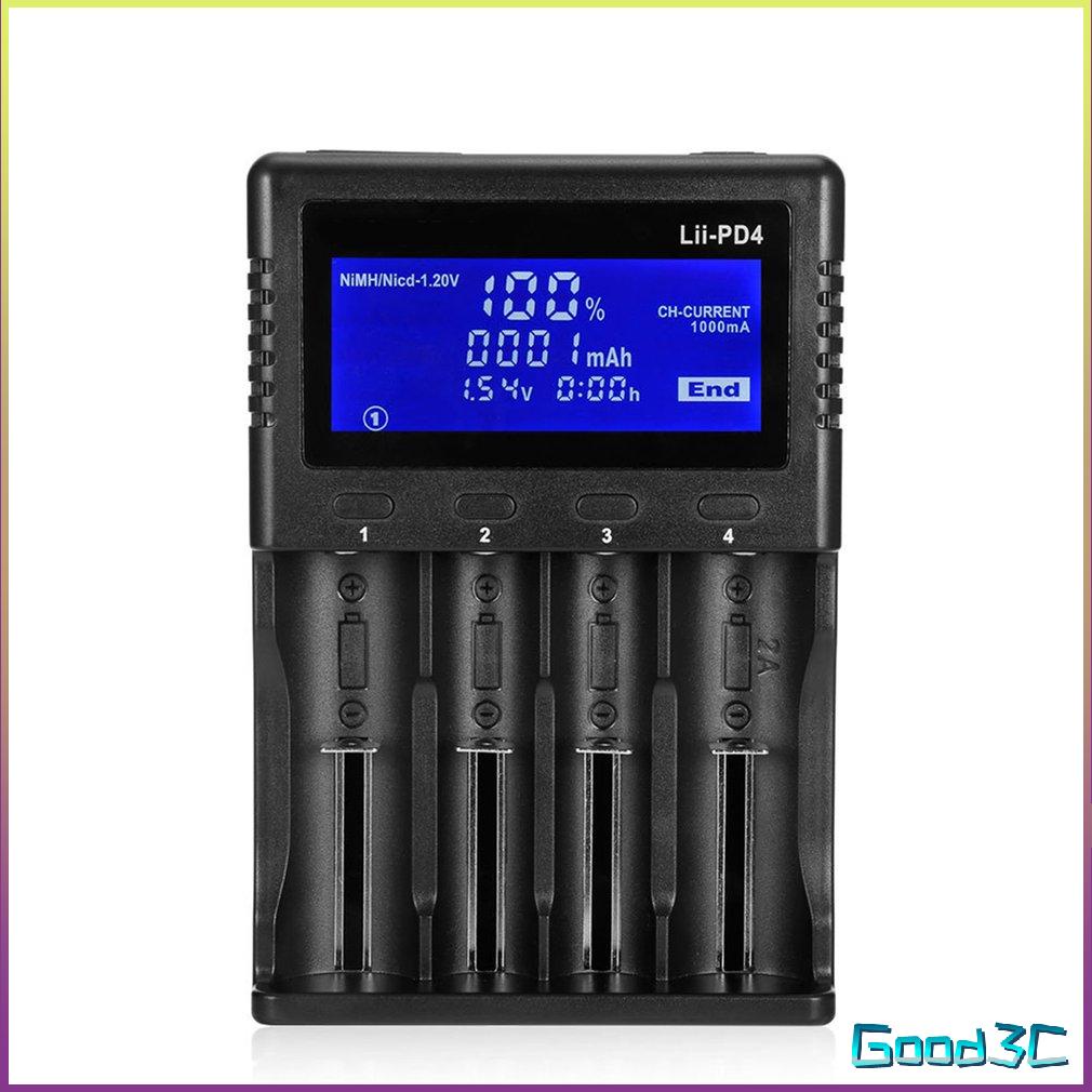 Liitokala S4 4 Khe 2A Bộ sạc pin màn hình LCD thông minh Sạc cho Li-Ion 18650 26650 Aa & Aaa Ni-Mh Ni-Cd [T/21]