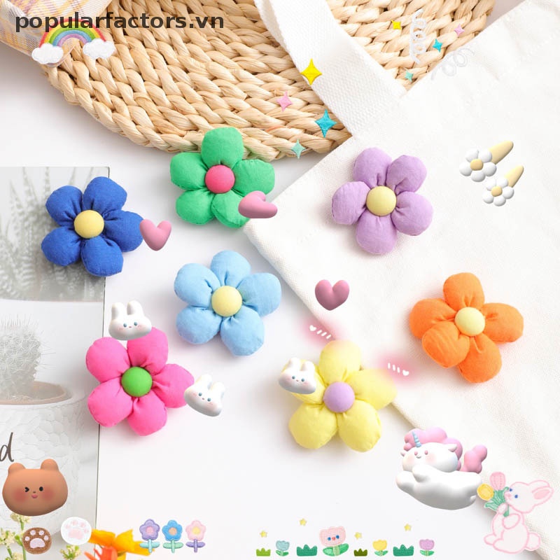 Kẹp Tóc Hình Hoa Hướng Dương Năm Cánh Dùng Trang Trí Quần Áo DIY