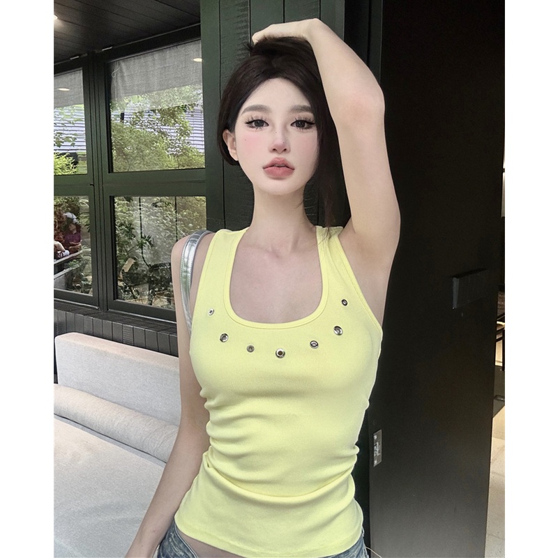 Áo Hai Dây Màu Trơn Dáng Ôm Thời Trang Mùa Hè Đơn Giản