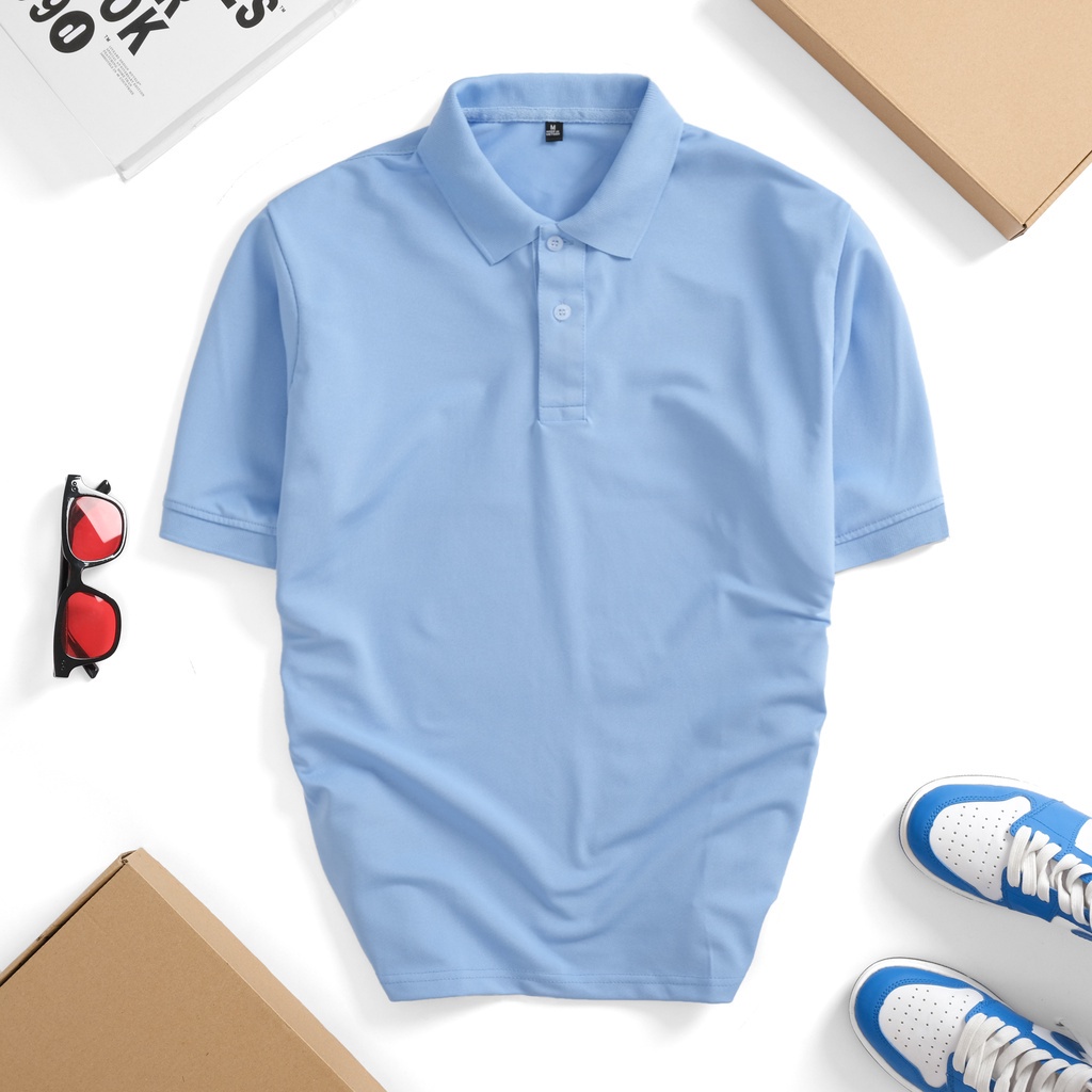 Áo polo trơn vải cá sấu không nhăn không xù đủ màu