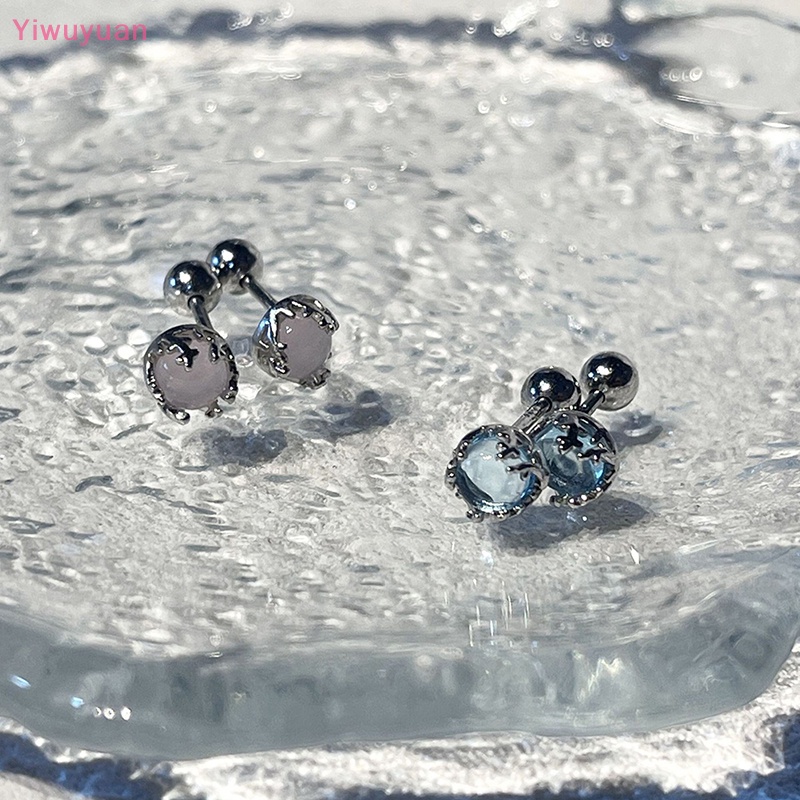 1 Đôi Khuyên Tai Xoắn Ốc Đính Đá Zircon Nhiều Màu Mới