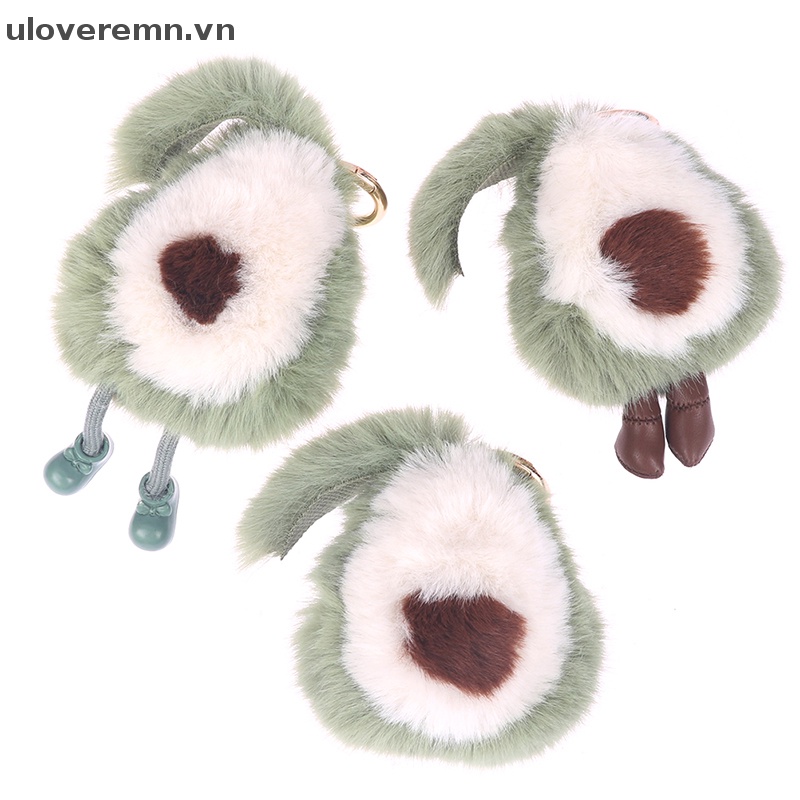 Uloveremn Móc Khóa Lông Chồn Hình Quả Bơ Lông Xù Đáng Yêu Dành Cho Nữ