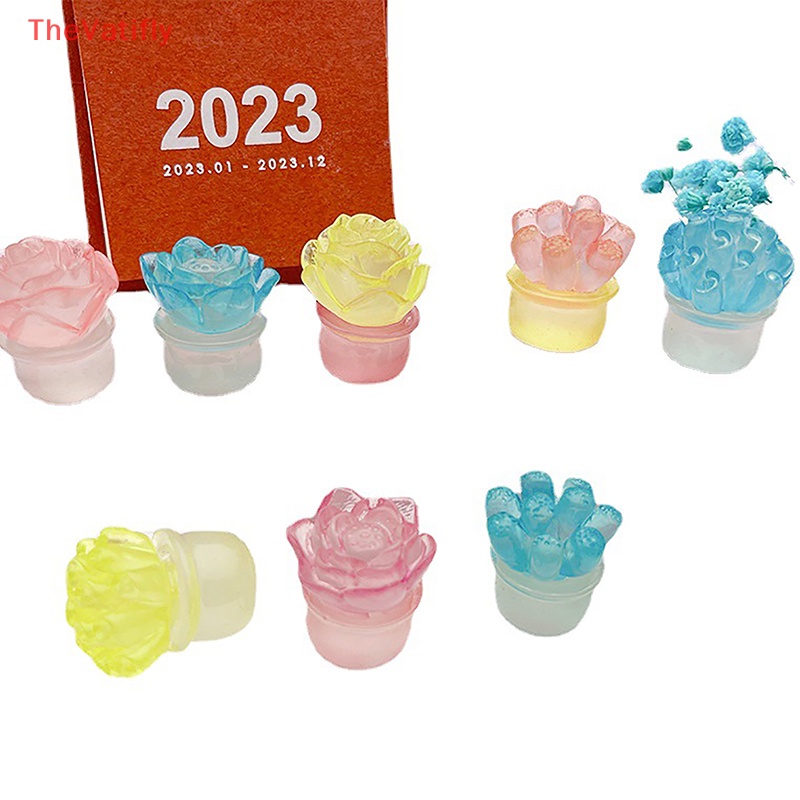 [Thevalifly] Bộ 5 Bông Hoa Hoạt Hình Ba Chiều Phát Sáng Dễ Thương Trang Trí Nội Thất DIY HOT