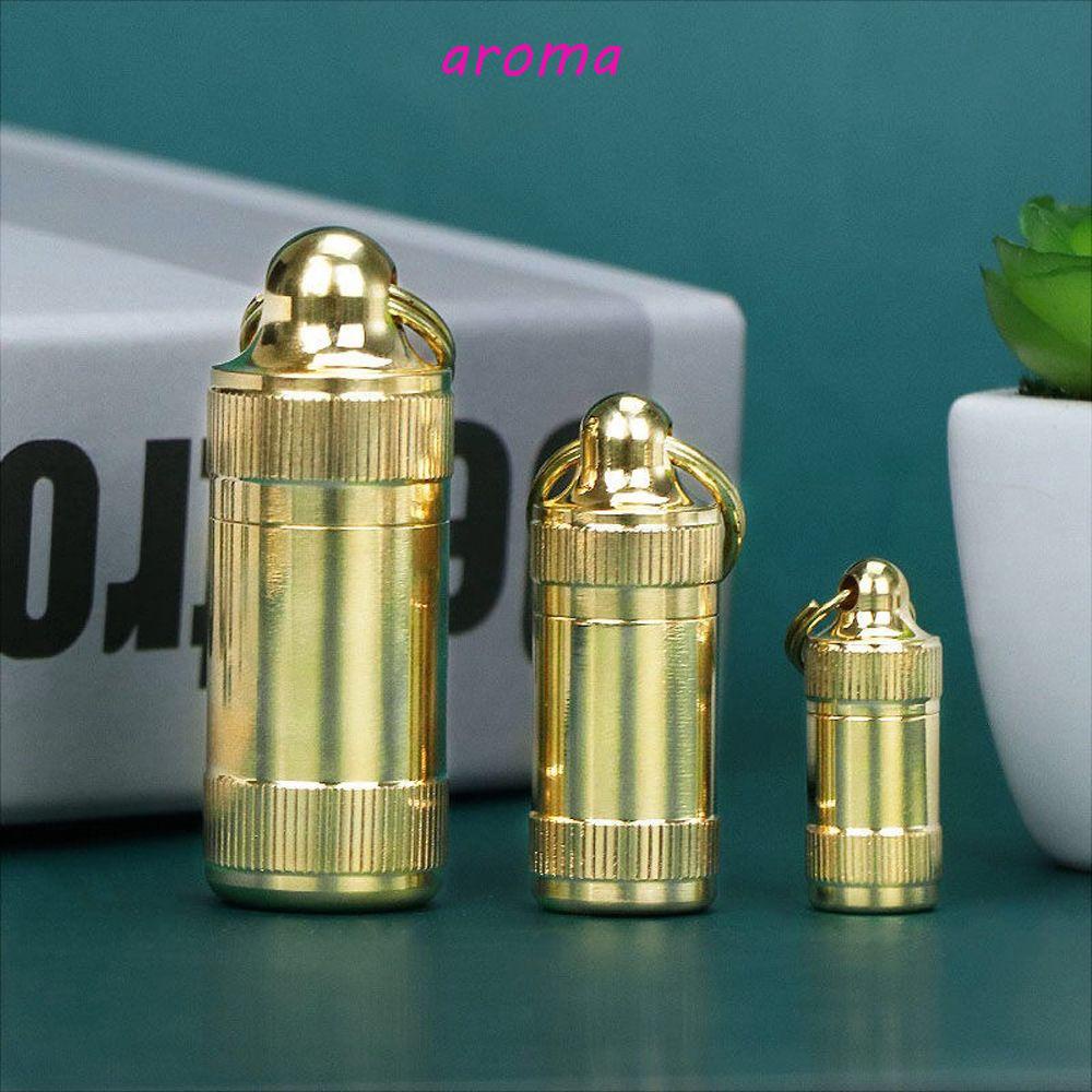 Hộp Đựng Thuốc Bằng Đồng Thau Kèm Móc Khóa Tiện Dụng Cho Hoạt Động Ngoài Trời Giá Đỡ