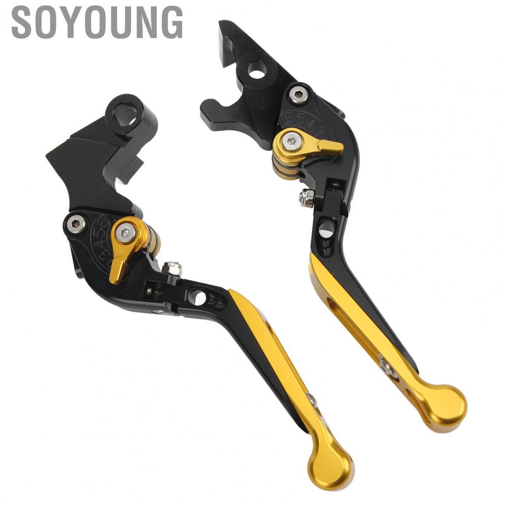 Soyoung Short Brake Clutch Levers  Rustproof Wearproof Adjustable Aluminum Alloy for MT07 MT09 FZ07