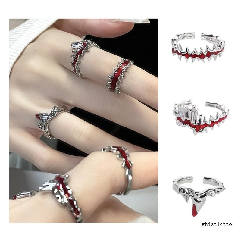 Nhẫn Hình Ngọn Lửa Đỏ Phong Cách Hip Hop Thời Trang Cho Nam Và Nữ