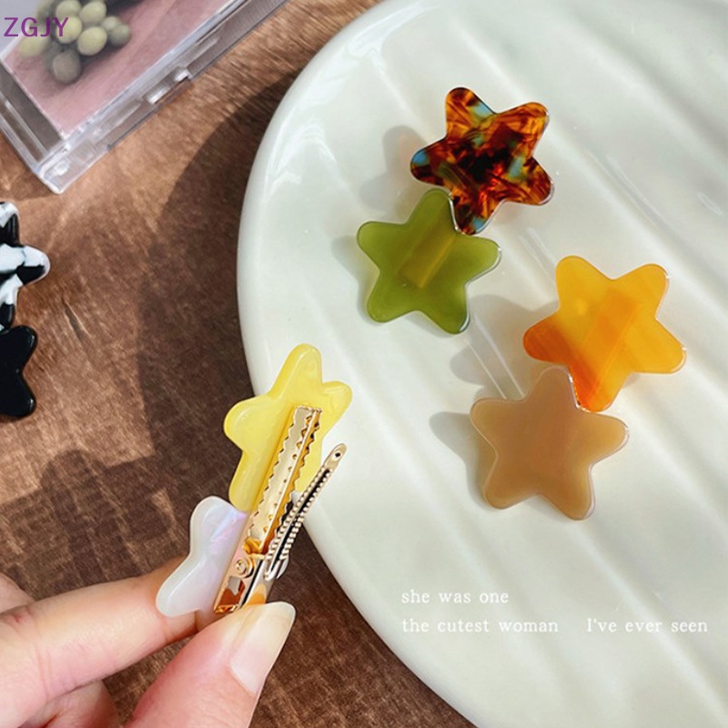 Zgjy Kẹp Tóc Nhỏ Nhắn Hình Ngôi Sao / Chú Vịt Màu Cà Phê Thời Trang Tối Giản Phong Cách Hàn Quốc Mới