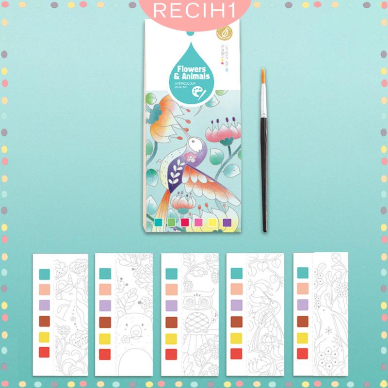 Sách Tô Màu Nước Bỏ Túi 20 Tờ Thủ Công Cho Người Mới Bắt Đầu