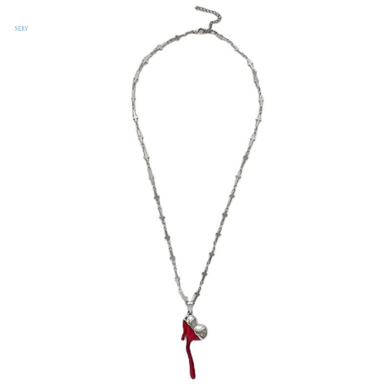 Vòng Cổ Choker Mặt Trái Tim Tan Chảy Y2K Phong Cách Punk