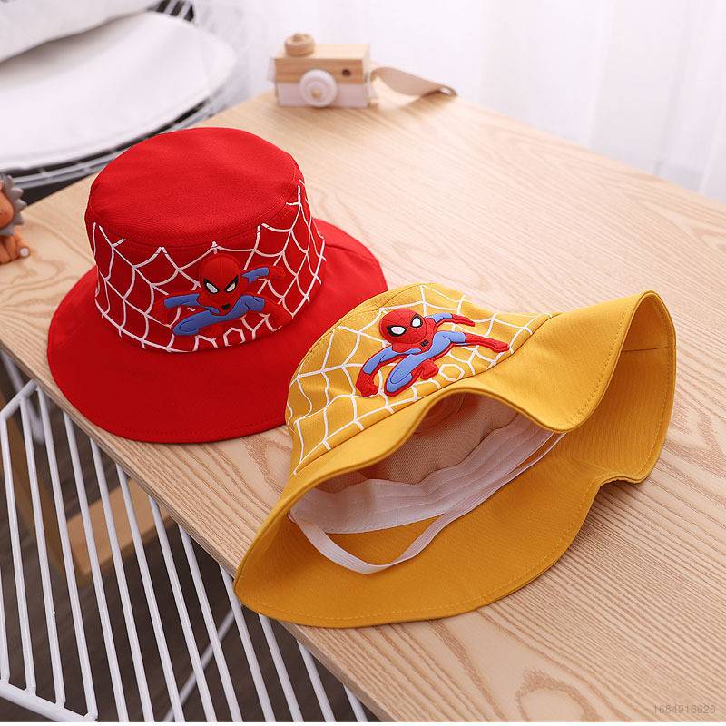 Mũ Ngư Dân In Họa Tiết Hoạt Hình Người Nhện Thoáng Khí Chống Gió Giữ Ấm Mùa Thu Cho Bé