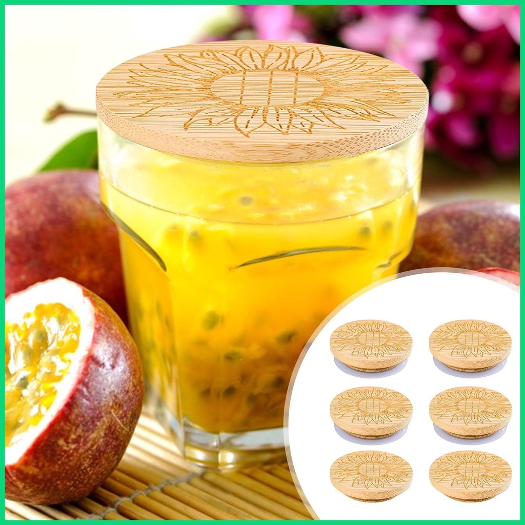 Bộ 6 Nắp Đậy Lọ Mason Bằng Silicone Chống Rò Rỉ Có Thể Tái Sử Dụng