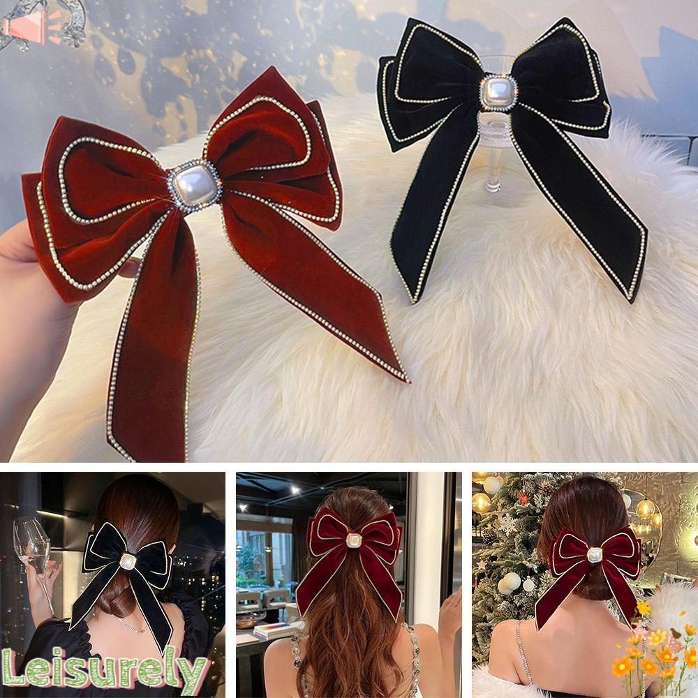 Kẹp Tóc Vải Thanh Lịch|Băng Đô Nơ Bằng Nhung Xinh Xắn Dễ Thương