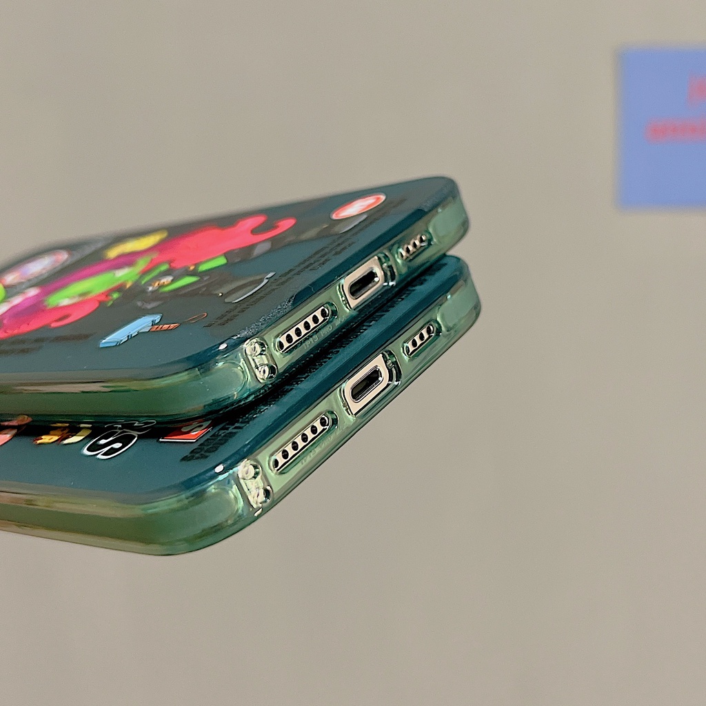 Ốp Điện Thoại Tpu Mềm Nhám Trong Suốt Chống Sốc Họa Tiết Hoạt Hình Bảo Vệ Toàn Diện Cho iPhone 11 13 12 14 Pro Max