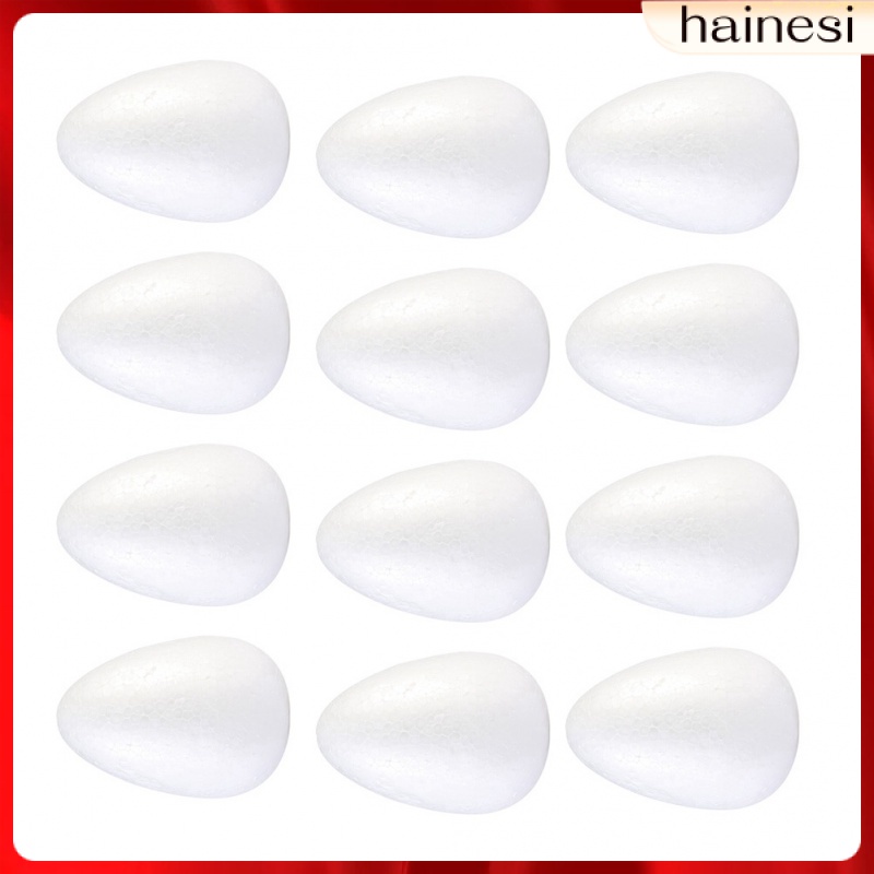 Set 12 Khối Xốp Hình Trứng Phục Sinh Màu Trắng Dùng Để Trang Trí