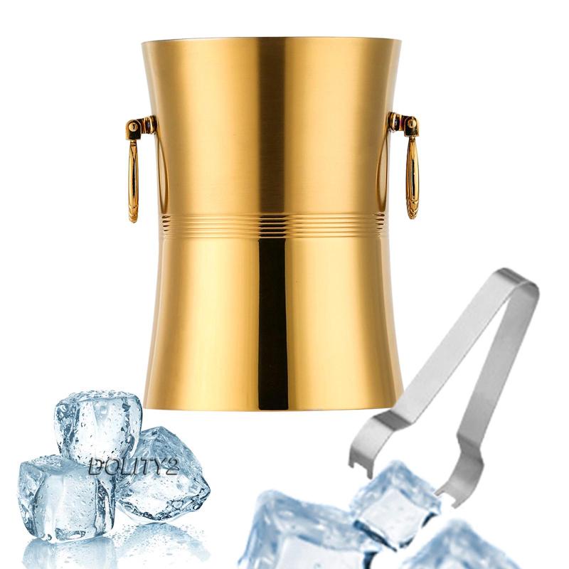 [Dolity2] Xô Đựng Đá Bằng Kim Loại Cách Nhiệt Có Nắp Cho Tiệc BBQ / Quán Bar