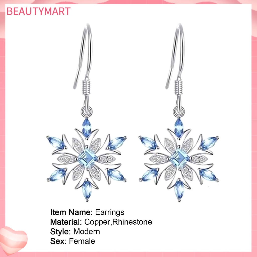 1 Đôi Bông Tai Hình Bông Tuyết Thiết Kế Nhẹ Nhàng Thanh Lịch Thời Trang Cho Nữ