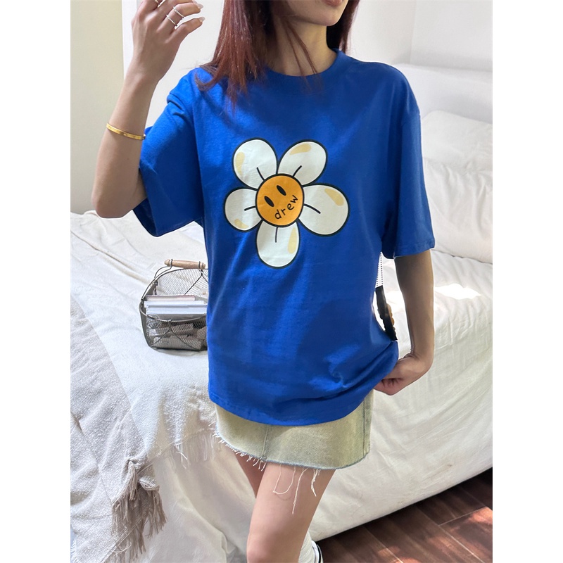 Áo Thun Unisex Tay Ngắn In Hình Cánh Hoa Cười Mới Nhất