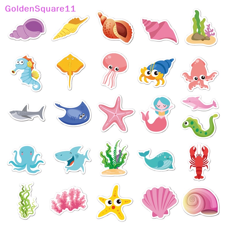 Set 50 Miếng Dán Graffiti Hình Nàng Tiên Cá Trang Trí Sổ Tay