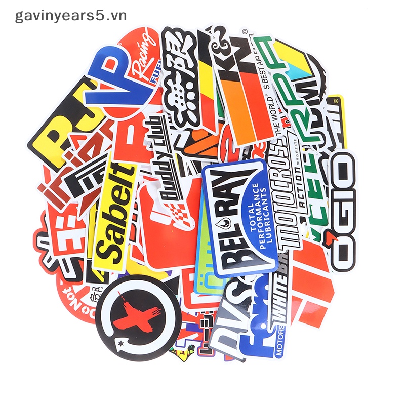 Bộ 100 Miếng Dán Trang Trí Xe Hơi Đua Graffiti JDM Chống Thấm Nước