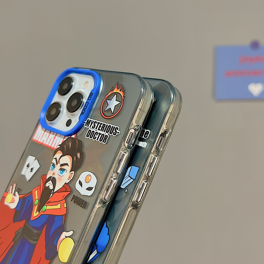 Ốp Điện Thoại TPU Dẻo Trong Suốt Họa Tiết Hoạt Hình Thiết Kế Hai Mặt Chống Rơi Cho iPhone 11 13 12 14 Pro Max