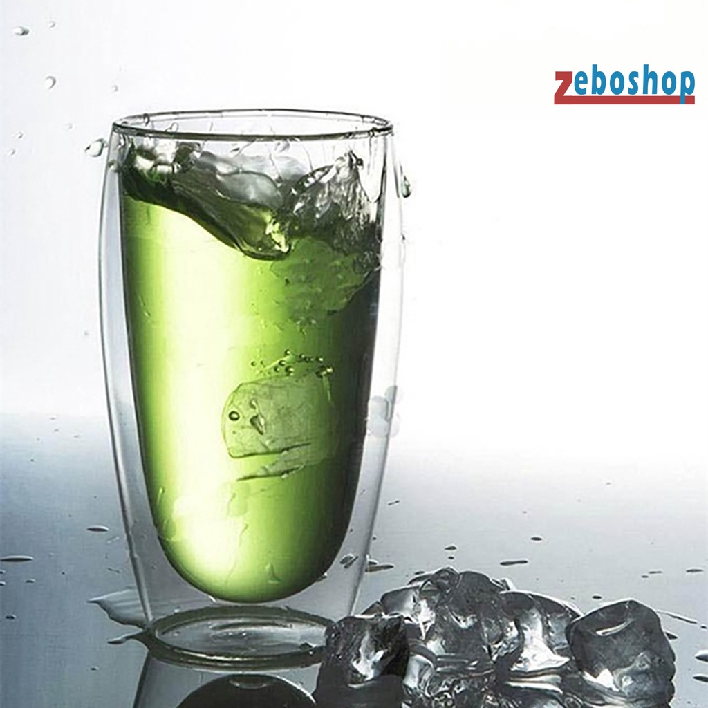 Cốc Uống Nước Hai Lớp Bằng Kính Chịu Nhiệt Trọng Lượng Nhẹ