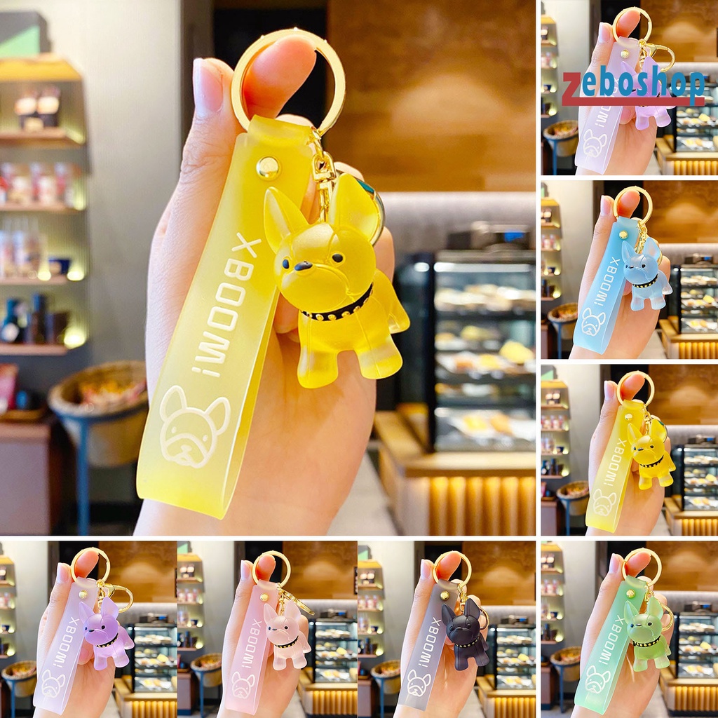 Móc Chìa Khóa Ba Chiều Trong Suốt Hình Chú Chó Bull Hoạt Hình Dễ Thương Đa Năng Có Thể Tái Sử Dụng