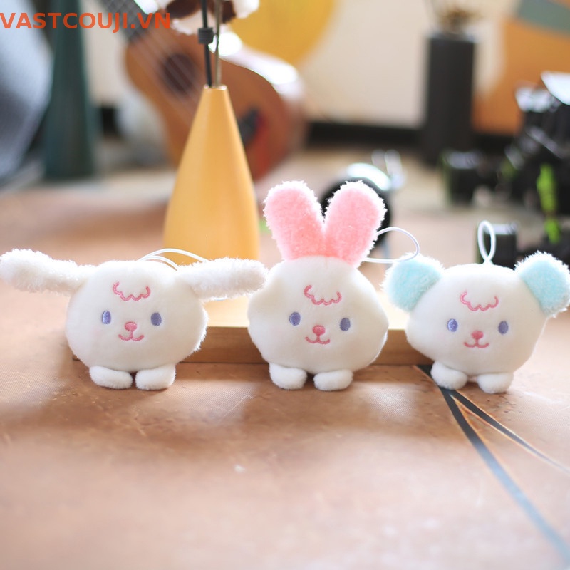 Móc Khóa Đầu Thỏ / Gấu Bông Mini Dễ Thương DIY