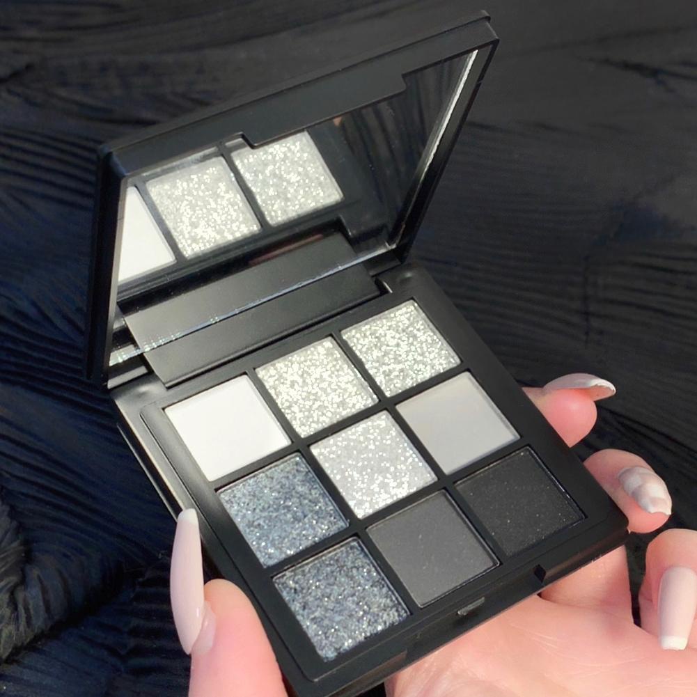 Bảng Phấn Mắt 9 Màu Khói Tông Lì Và Kim Tuyến Trang Điểm Phong Cách Punk X8L6