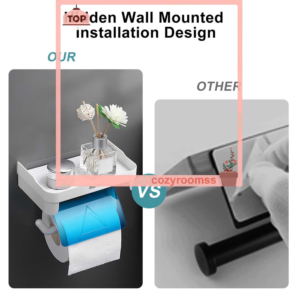 Giá Đỡ Cuộn Giấy Vệ Sinh Tự Dính Gắn Tường Tiện Lợi Dành Cho Phòng Tắm