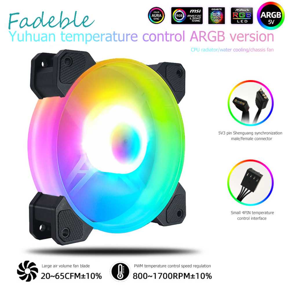 Quạt Tản Nhiệt CPU 5V 3Pin ARGB PWM 12cm Cho PC