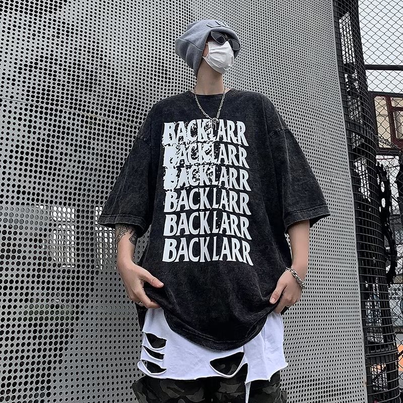 Áo Thun Ngắn Tay Form Rộng Phong Cách Đường Phố Thời Trang Mùa Hè Dành Cho Nam