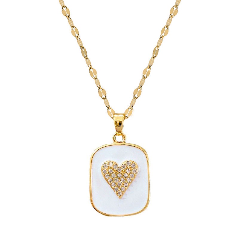 XiaoboACC Dây Chuyền Thép Titan Mạ Vàng Mặt Trái Tim Thời Trang Cho Nữ