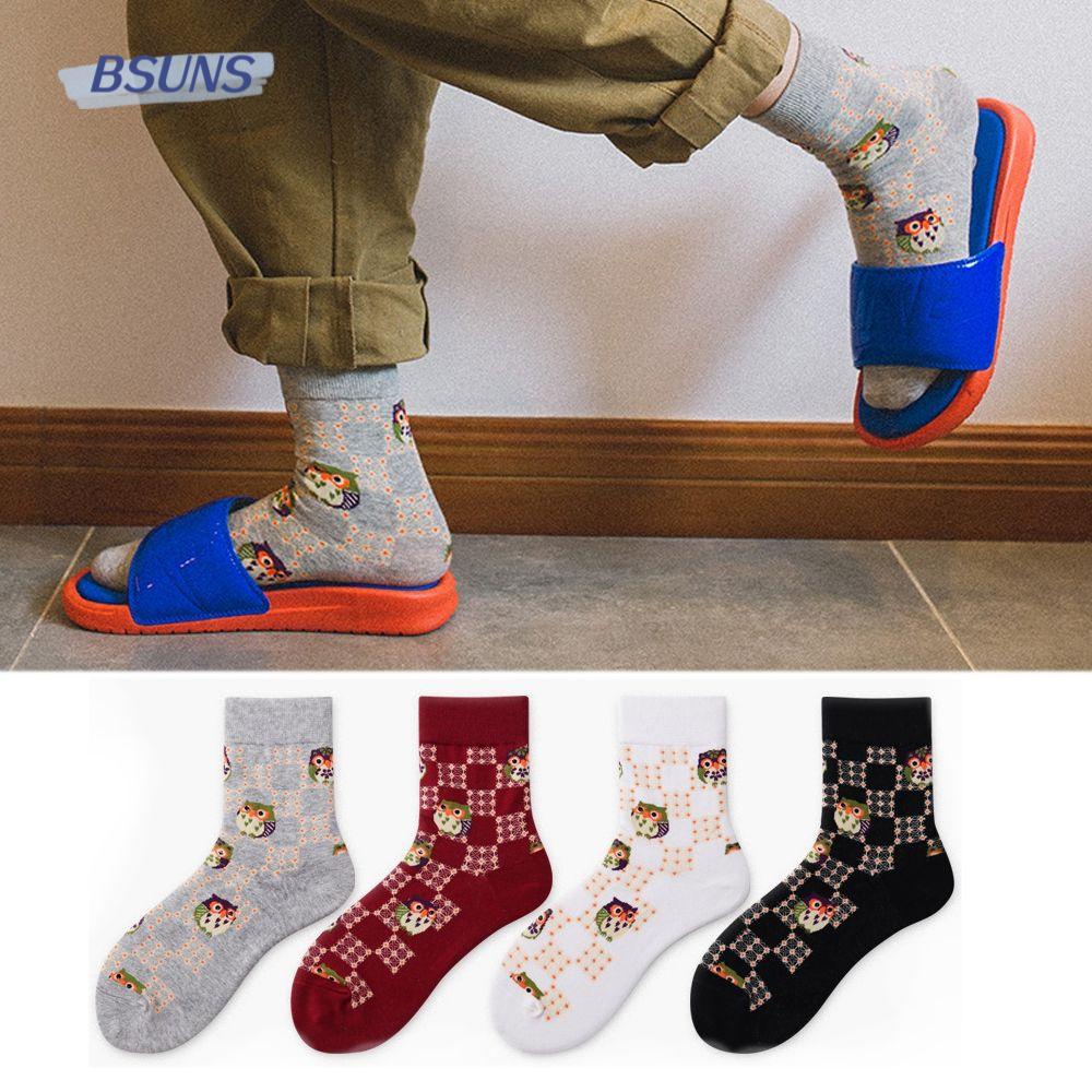 Tất Cotton Unisex In Hình Cú Mèo