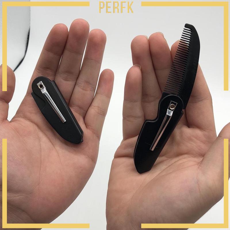 Lược Chải Râu Gấp Gọn Bỏ Túi Màu Đen Cho Nam Nữ