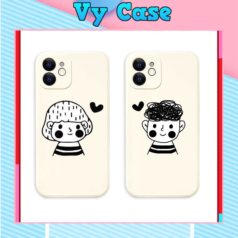 Ốp lưng iphone hình goodboy and goodgirl cute cạnh vuông giả ip12 5/5s/6/6plus/6s/7/7plus/8/8plus/x/xr/xs/11/12/pro/max