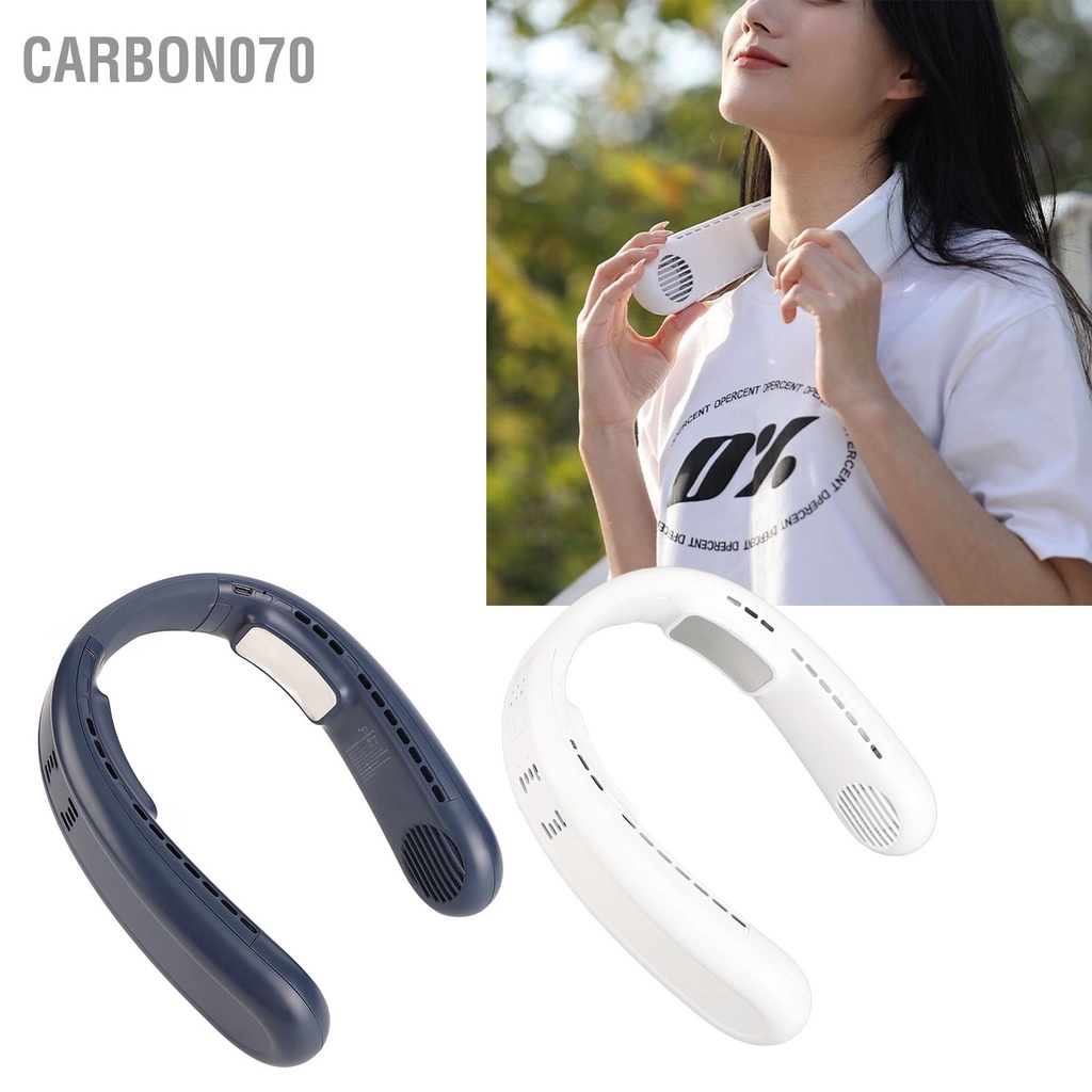 Carbon070 Quạt Treo Cổ Di Động Bán Dẫn Làm Mát Kép 3 Tốc Độ Gió Có Thể Điều Chỉnh Mini Sạc USB