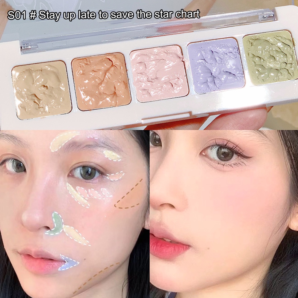 Bảng kem che khuyết điểm vovigo 5 màu dưỡng ẩm che phủ quầng thâm tự nhiên