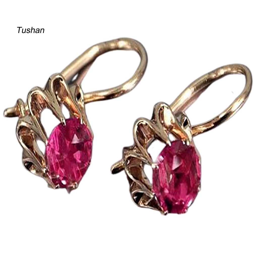 1 Đôi Bông Tai Tròn Lớn Đính Đá Lấp Lánh Thời Trang Dành Cho Nữ