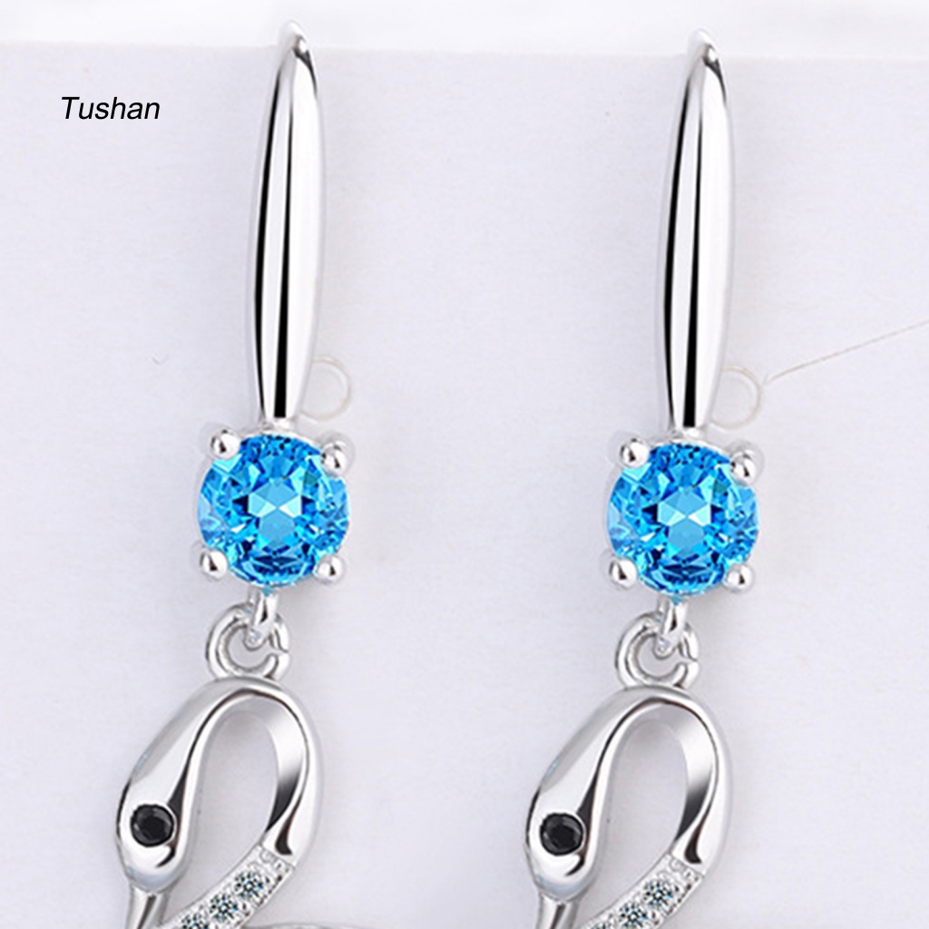 1 Đôi Bông Tai Móc Hình Mắt Đen Đính Đá Zircon Phong Cách Hàn Quốc Cho Nữ