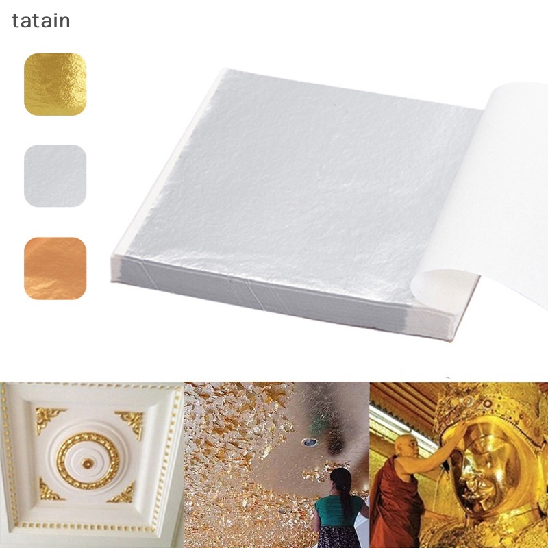 Set 100 Tấm Giấy Màu Vàng / Bạc / Vàng Hồng Lấp Lánh Dùng Trang Trí Nghệ Thuật