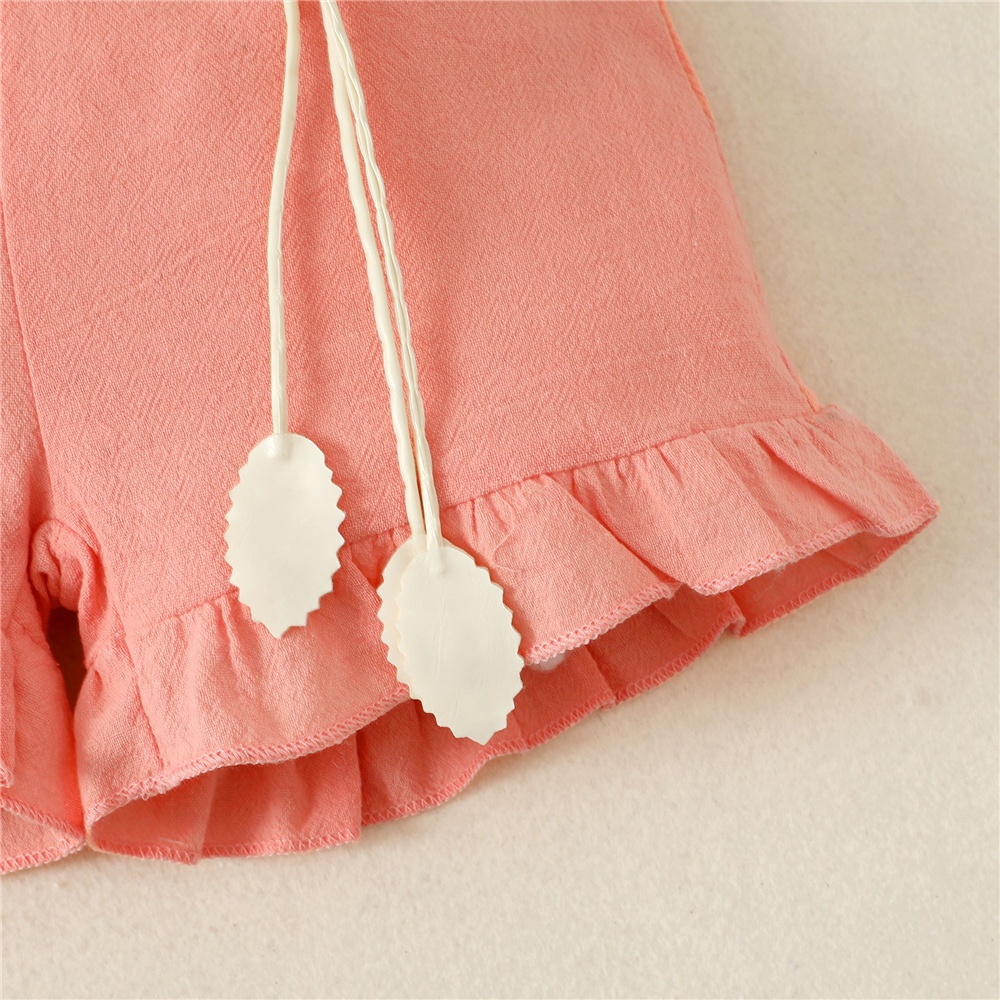 Set Đồ Mùa Hè 2 Món Gồm Áo Tay Bay In Hình Dưa Hấu + Quần Ngắn Màu Hồng Cho Bé Gái 1-5 Tuổi