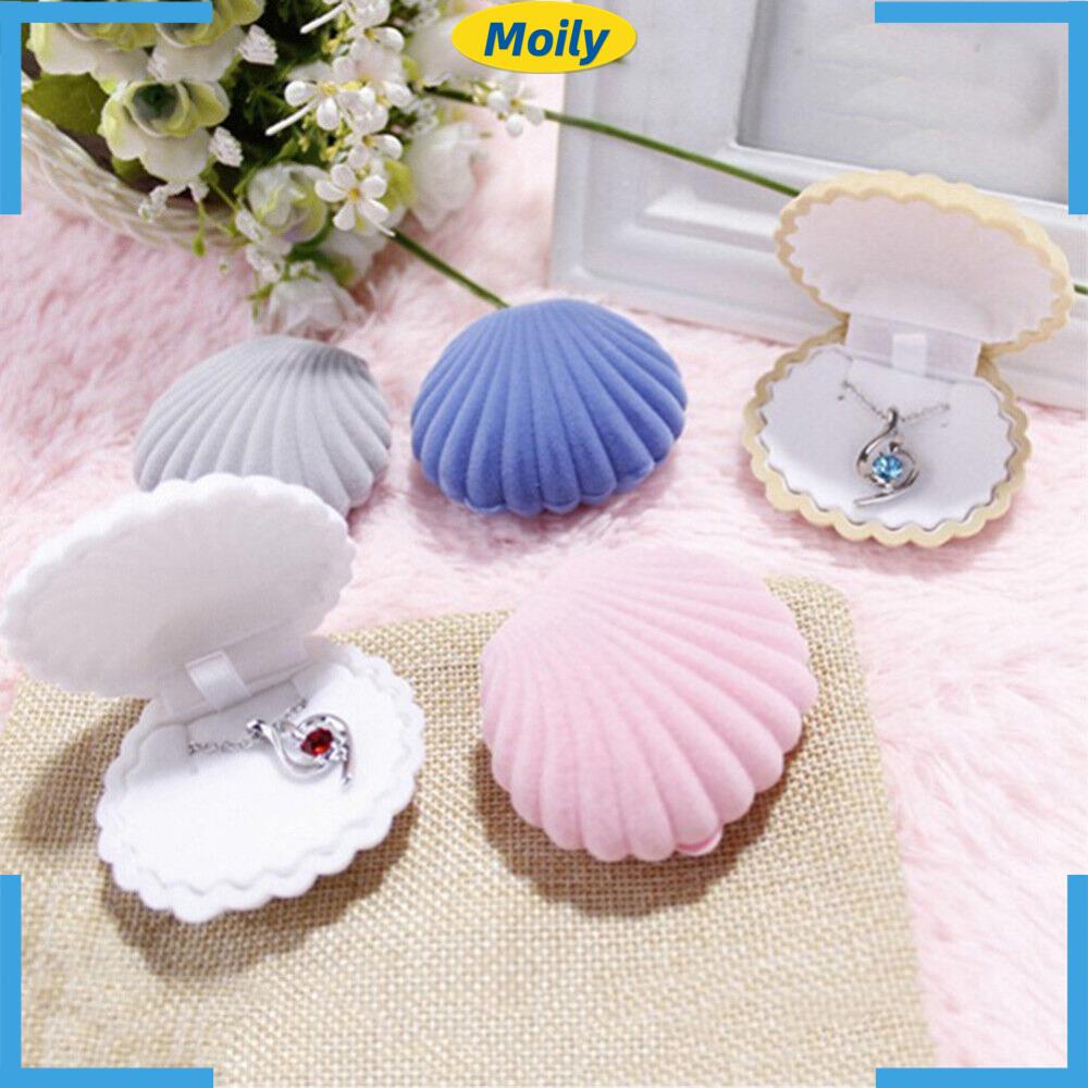 Bộ 2 Hộp Đựng Nhẫn Hình Vỏ Sò Đáng Yêu Ốp