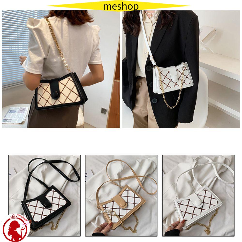 Túi Xách Đeo Vai Họa Tiết Kẻ Ô Thanh Lịch Cho Nữ