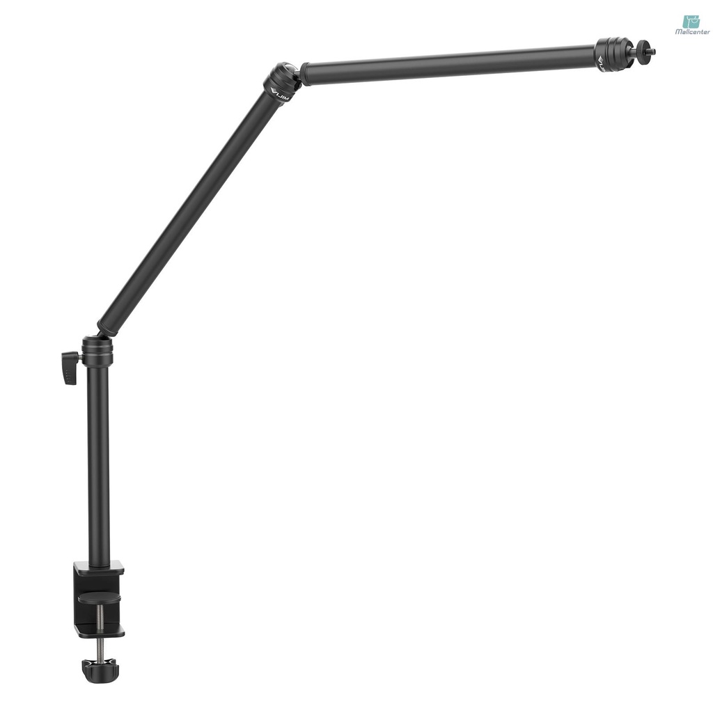 VIJIM LS08 Professional Desktop Live Streaming Stand 3-Section Flexible Extendable Arms Aluminum Alloy 1/4 Inch Screw 360° Rotatable Ballhead 1KG Load Capacity with C-Clamp 3/8 Inch &amp; 5/8 Inch Screw A